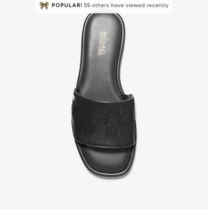 Michael Kors Women's Hayworth Woven Slip On Slide Sandals